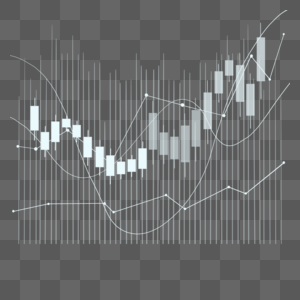 股票k线图上升趋势商业投资白色蜡烛图图片