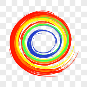 笔刷圆圈几何彩色抽象圆环图片