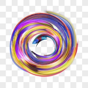 笔刷圆圈抽象彩色环形图片
