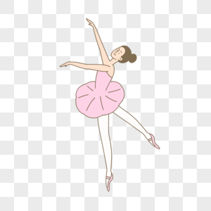 芭蕾女孩跳舞图片粉色绘画图片
