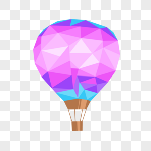 气球低聚抽象彩色的色块图片