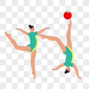 体操运动双人图片