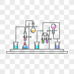 化学实验材料简笔画流程高清图片