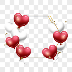 情人节爱心气球装饰边框图片