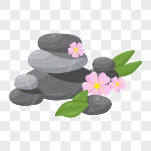 石头spa按摩叶子花粉色图片