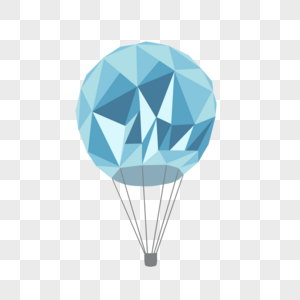 气球低聚抽象蓝色图片