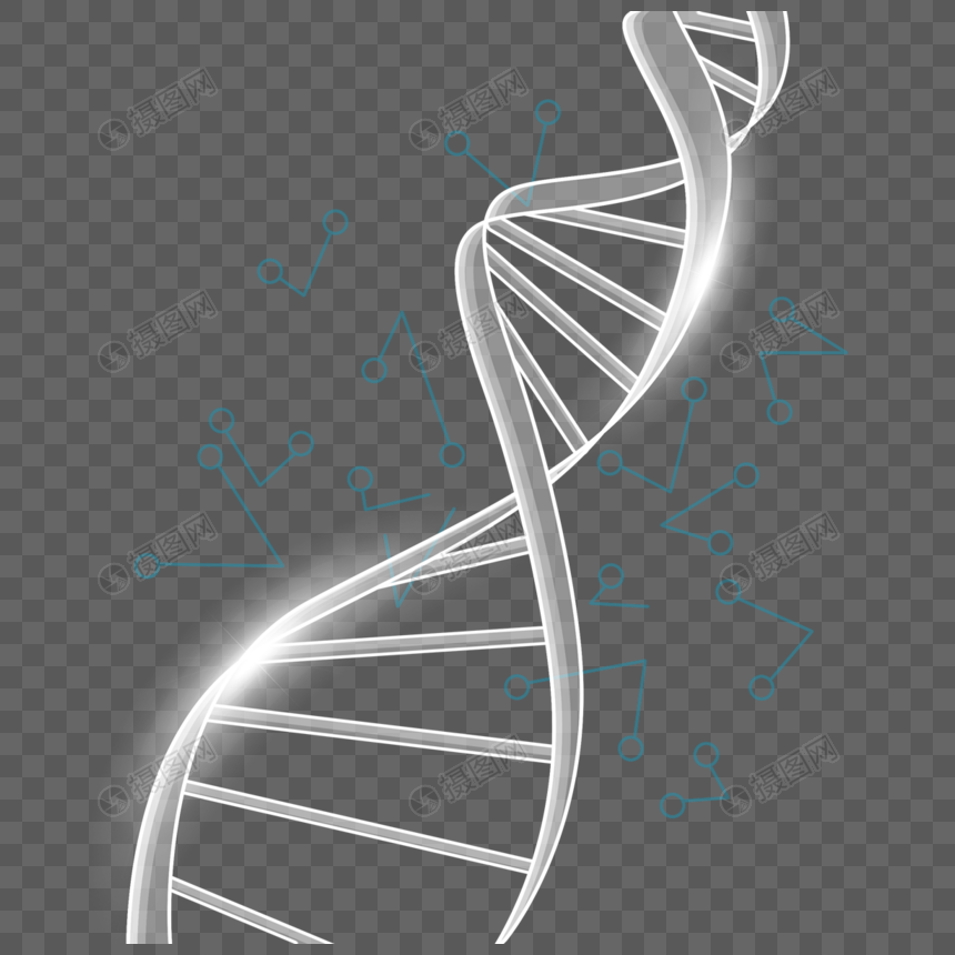 dna分子白色光效螺旋线条图片