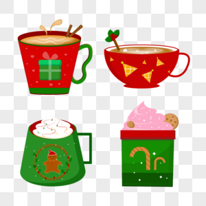 圣诞节咖啡热饮卡通风格图片