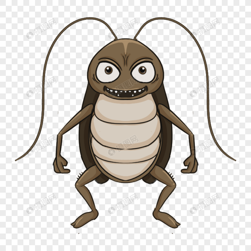 蟑螂表情卡通棕色图片