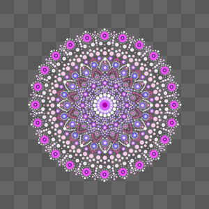 曼陀罗图案抽象圆点紫色图形图片