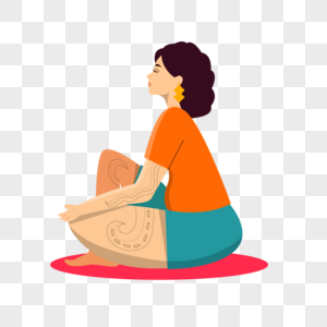 女丰满蹲坐练瑜伽图片