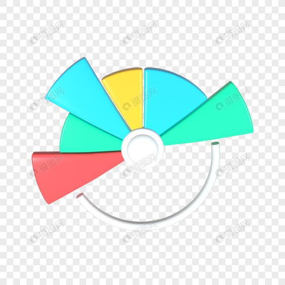 3d彩色统计饼状图图片