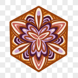 多彩的波西米亚风格六边形花纹图片