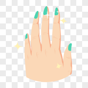 美甲彩妆绿色指甲的手图片