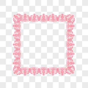 创意粉色方形蕾丝边框图片