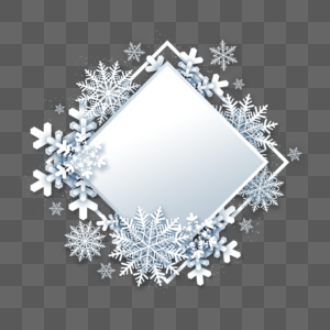 晶莹剔透冬天雪花边框图片