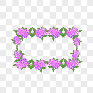 水彩丁香花卉婚礼方形边框图片