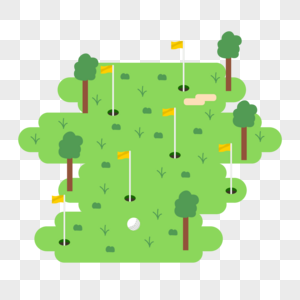 简约绿色树木高尔夫球场图片