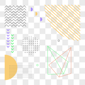 抽象线条几何孟菲斯几何边框图片
