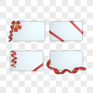 3d红色丝带卡片图片