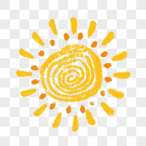 红黄条纹卡通涂鸦太阳图片