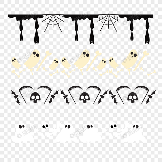 卡通万圣节边框分界线图片