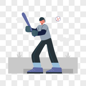 个人棒球运动比赛概念插画图片
