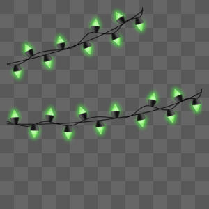 圣诞节绿色三角形灯泡灯串图片