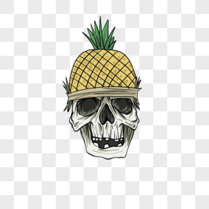 带菠萝头盔帽的菠萝图片
