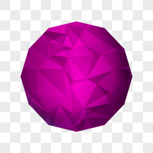 低聚多边形圆球紫色立体图片