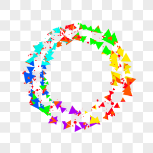 圆圈边框彩虹五颜六色的飞溅颜料水彩图片