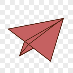 红色卡通折纸飞机图片