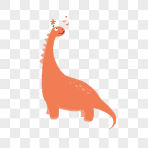 橙色高大可爱卡通恐龙图片