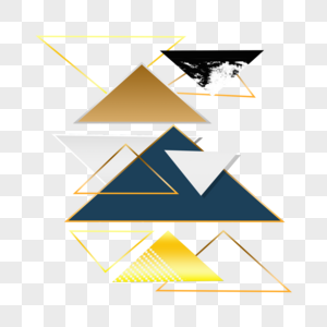金色抽象几何三角形图片
