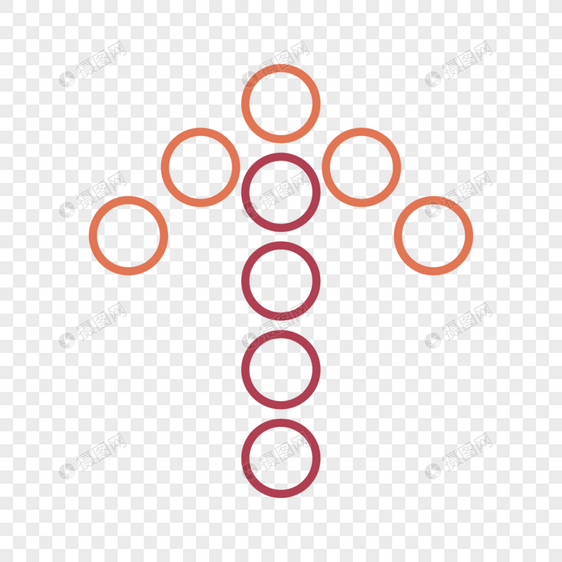 橙色红色简约圆形箭头图标图片