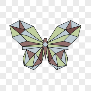 抽象拼接图形立体几何蝴蝶图片