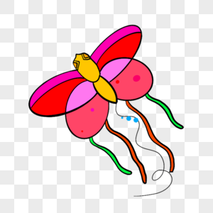 红色蜻蜓样式可爱卡通风筝图片