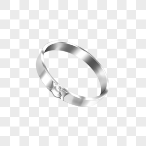 银色闪光材质婚礼戒指图片