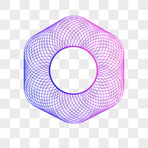 圆圈六边形网状花朵紫色规则渐变图片