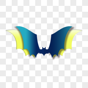 蓝色蝙蝠剪纸艺术图片