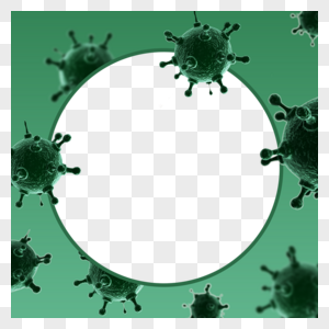 3d新型冠状facebook绿色质感边框图片