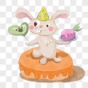 可爱动物生日卡通兔子图片