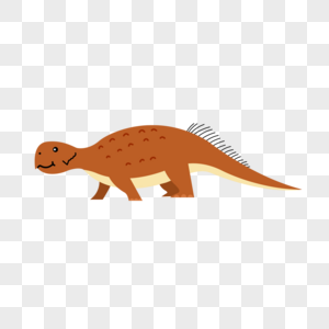 灰棕色长尾卡通恐龙图片