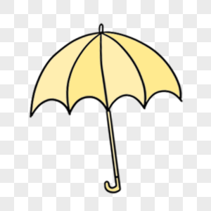 黄色卡通雨伞图片