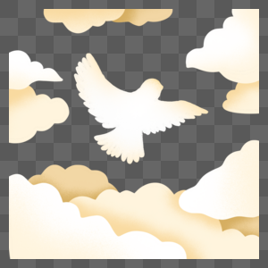 国际和平鸽高空云朵鸟类光影图片