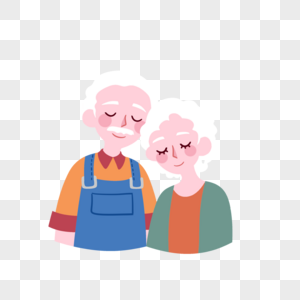 头发花白的祖父母卡通人物画像图片