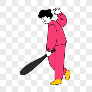 学校暴力插画拿棍子的男生图片