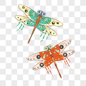 五彩缤纷的蜻蜓风筝图片
