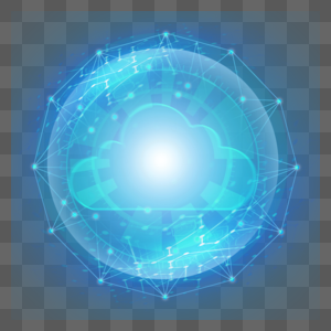 抽象光效科技亮光圆球和云层图片