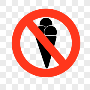 禁止外来甜品卡通禁止符号图片